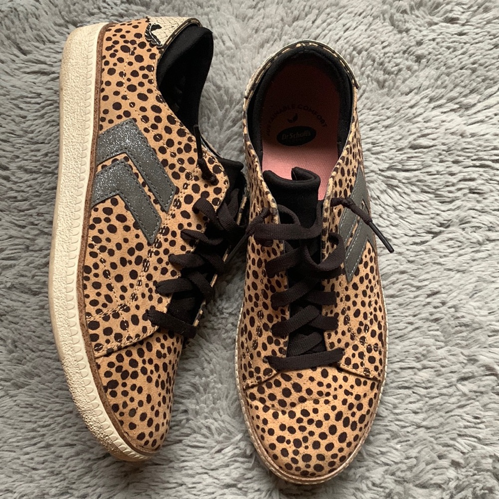 Dr. Scholls Leopard Print Sneaker Running Walking Comfort Shoe Runners Trainers